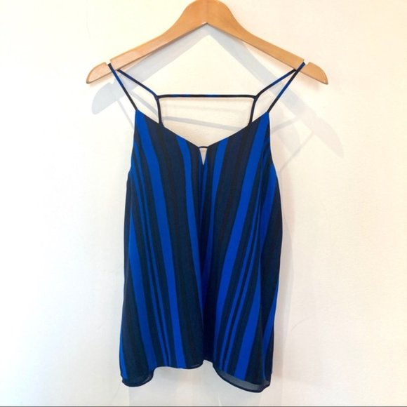 NWT Cooper & Ella Strappy Blue & Black Top - Picture 1 of 2